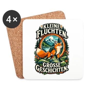 Kleine Fluchten große Geschichten Fuchs - Untersetzer (4er-Set) - Weiß - Vorne