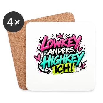 Lowkey Anders Highkey Ich Graffiti - Untersetzer (4er-Set) - Weiß - Vorne