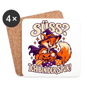 Süß ich bin der Spuk Fuchs - Untersetzer (4er-Set) - Weiß - Vorne