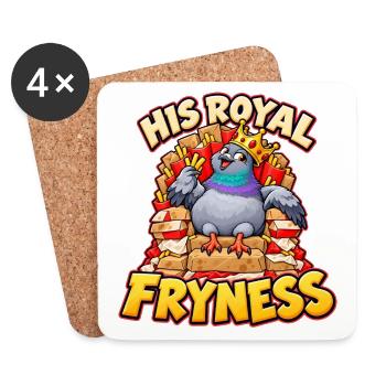 Taube auf Pommes Thron mit His Royal Fryness - Untersetzer (4er-Set) - Weiß - Vorne