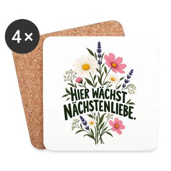 Nächstenliebe Blumenpracht LGBTQ Rechte - Untersetzer (4er-Set) - Weiß - Vorne