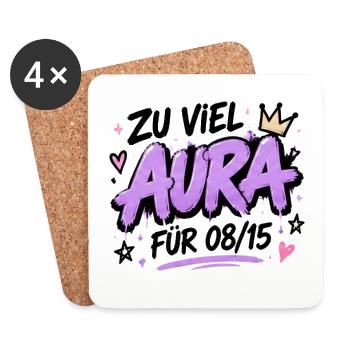 Zu Viel Aura Für 08/15 - Untersetzer (4er-Set) - Weiß - Vorne