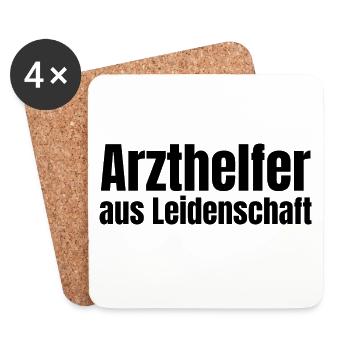 Arzthelfer aus Leidenschaft MFA Geschenk - Untersetzer (4er-Set) - Weiß - Vorne