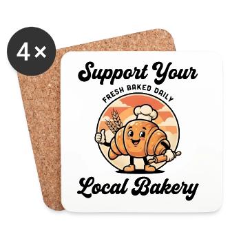 Support your local bakery - Untersetzer (4er-Set) - Weiß - Vorne