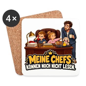 Kleine Chefs ohne Lesekenntnisse - Untersetzer (4er-Set) - Weiß - Vorne