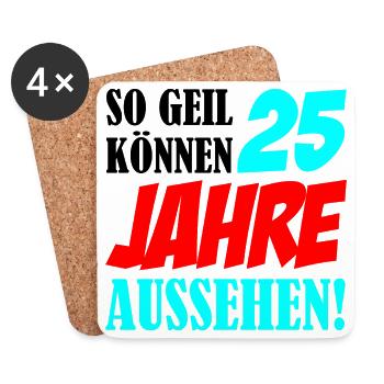 25 Jahre Aussehen – Retro Comic Stil - Untersetzer (4er-Set) - Weiß - Vorne