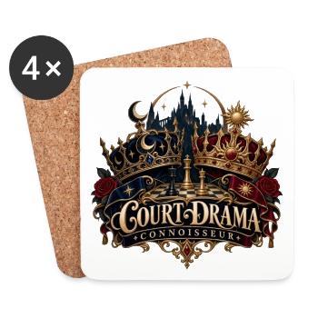 Court Drama – Fantasy Schloss und Krone - Untersetzer (4er-Set) - Weiß - Vorne