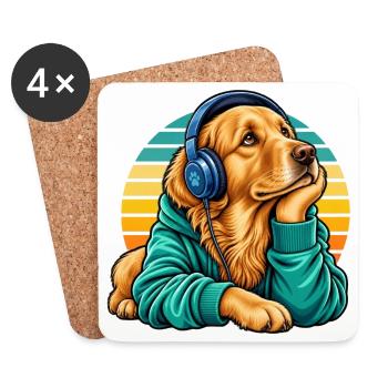 Golden Retriever Hundemama süße Haustierliebhaberin - Untersetzer (4er-Set) - Weiß - Vorne