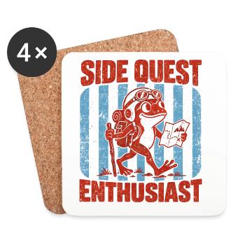 Sidequest-Enthusiast Retro-Froschwanderer - Untersetzer (4er-Set) - Weiß - Vorne