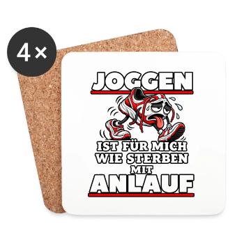 Joggen ist für mich wie Sterben mit Anlauf - Untersetzer (4er-Set) - Weiß - Vorne