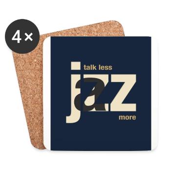 Talk Less Jazz More – Modernes Jazz Poster - Untersetzer (4er-Set) - Weiß - Vorne