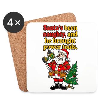 Santa's Naughty DIY Elektrowerkzeuge - Untersetzer (4er-Set) - Weiß - Vorne