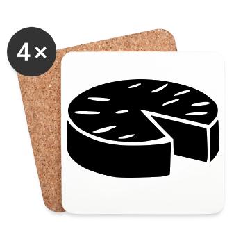 T-Shirt Humor Käse Camembert lustiges Geschenk - Untersetzer (4er-Set) - Weiß - Vorne