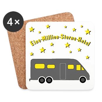 eine million sterne hotel luxuscamper - Untersetzer (4er-Set) - Weiß - Vorne