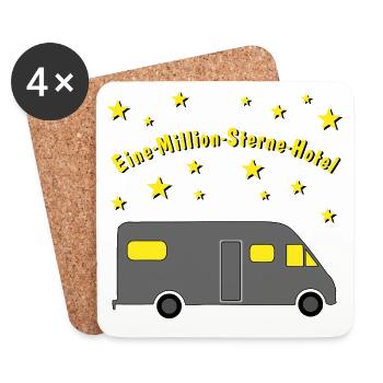 eine million sterne hotel luxus wohnmobil - Untersetzer (4er-Set) - Weiß - Vorne