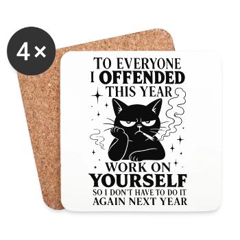 To Everyone I Offended This Year Katze  - Untersetzer (4er-Set) - Weiß - Vorne