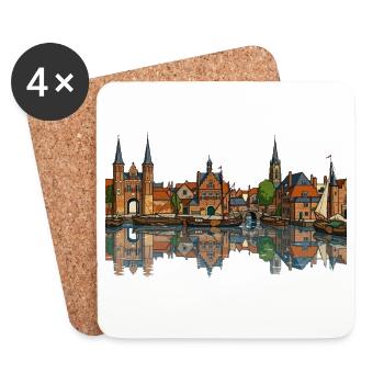 Blick auf Delft - Untersetzer (4er-Set) - Weiß - Vorne