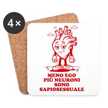 Je weniger Ego, desto mehr Neuronen sind sapiosexuell - Untersetzer (4er-Set) - Weiß - Vorne