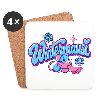 Wintermausi Y2K - Untersetzer (4er-Set) - Weiß - Vorne