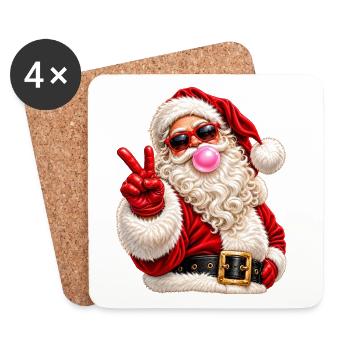 Weihnachtsmann-Sonnenbrille Kaugummi-Frieden - Untersetzer (4er-Set) - Weiß - Vorne
