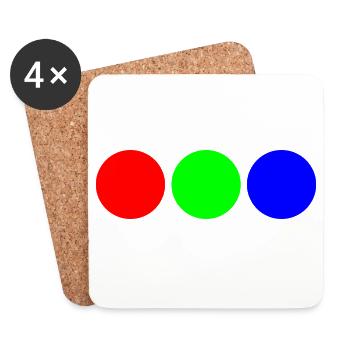 Triaden-Neonkreise - Untersetzer (4er-Set) - Weiß - Vorne