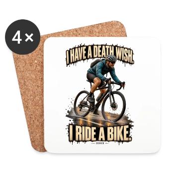 ODDROO – I Ride a Bike - Untersetzer (4er-Set) - Weiß - Vorne