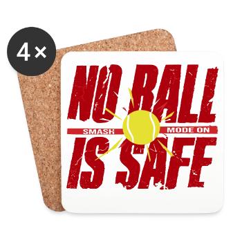 Tennis Shirt, No Ball Is Safe, Smash Mode on - Untersetzer (4er-Set) - Weiß - Vorne