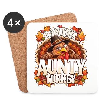 Tante Truthahn Thanksgiving-lustiges Familienessen der Tante - Untersetzer (4er-Set) - Weiß - Vorne