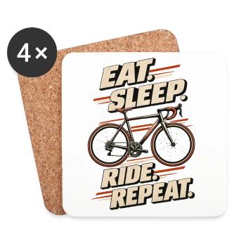 Eat Sleep Ride Repeat - Untersetzer (4er-Set) - Weiß - Vorne
