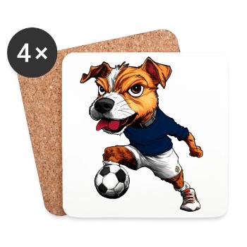 JRT Fussball - Untersetzer (4er-Set) - Weiß - Vorne