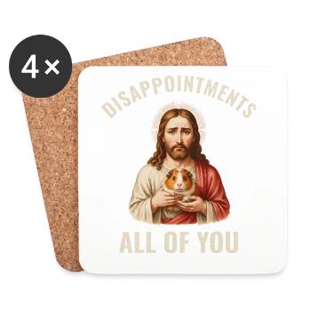 Disappointments Jesus mit Meerschweinchen - Untersetzer (4er-Set) - Weiß - Vorne