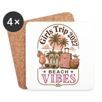 Girls Trip 2027 Beach Vibes Vacation - Untersetzer (4er-Set) - Weiß - Vorne