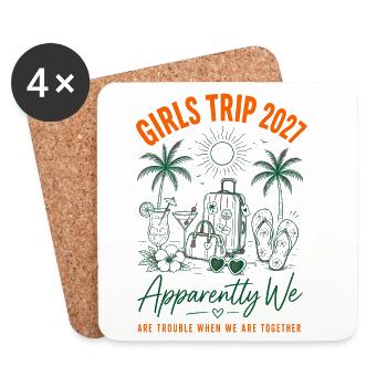 Girls Trip 2027 We Are Trouble - Untersetzer (4er-Set) - Weiß - Vorne