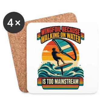 Wingfoil Because Walking On Water - Untersetzer (4er-Set) - Weiß - Vorne