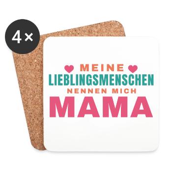 Meine Lieblingsmenschen nennen mich Mama - Untersetzer (4er-Set) - Weiß - Vorne