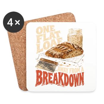 Sauerteig Bäcker Brot Backen - Untersetzer (4er-Set) - Weiß - Vorne