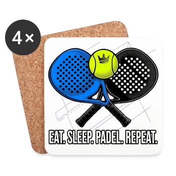 Padel, Padel-Sport, Padel-Humor - Untersetzer (4er-Set) - Weiß - Vorne