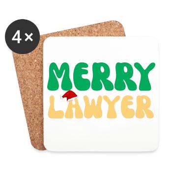 Fröhlicher Anwalt Weihnachtspullover Lustiges Anwaltsweihnachten - Untersetzer (4er-Set) - Weiß - Vorne