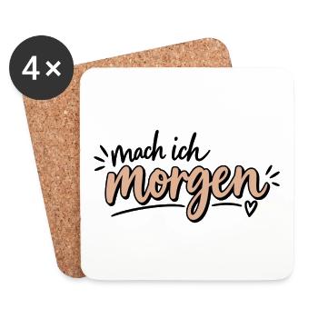 Mach ich morgen - Untersetzer (4er-Set) - Weiß - Vorne