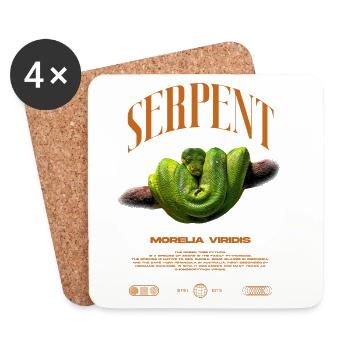 Green Tree Python Modern Reptile Keeper Streetwear - Untersetzer (4er-Set) - Weiß - Vorne