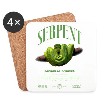 Green Tree Python Modern Reptile Keeper Streetwear - Untersetzer (4er-Set) - Weiß - Vorne