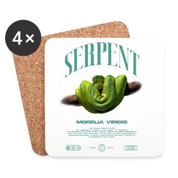 Green Tree Python Modern Reptile Keeper Streetwear - Untersetzer (4er-Set) - Weiß - Vorne