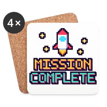 Pixel Mission Abgeschlossen - Untersetzer (4er-Set) - Weiß - Vorne
