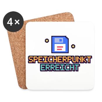 Floppy Pixel Speicherpunk - Untersetzer (4er-Set) - Weiß - Vorne
