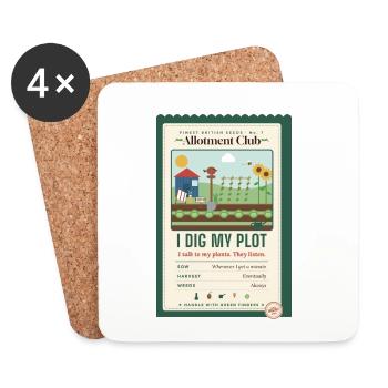 Ich freue mich über das Gärtnergeschenk meines Parzellen-Allotment Clubs. - Untersetzer (4er-Set) - Weiß - Vorne