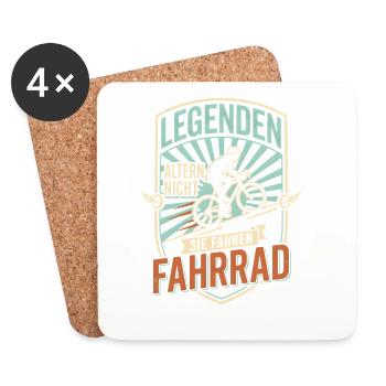 Legenden Altern Nicht Sie Fahren Fahrrad Rennrad - Untersetzer (4er-Set) - Weiß - Vorne
