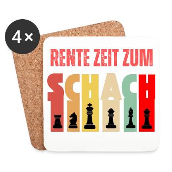 Rente Zeit Zum Schach Spruch - Untersetzer (4er-Set) - Weiß - Vorne