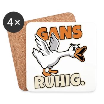 Gans ruhig Wütende Gans Spruch - Untersetzer (4er-Set) - Weiß - Vorne