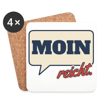 Moin reicht Norddeutsch Spruch - Untersetzer (4er-Set) - Weiß - Vorne
