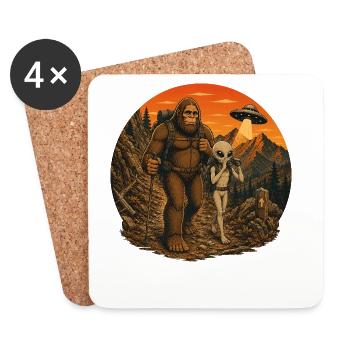 Bigfoot Alien Wandern - Untersetzer (4er-Set) - Weiß - Vorne
